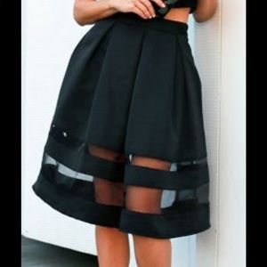 Express Sheer Panel Skirt
